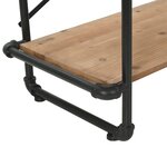 vidaXL Bibliothèque Bois de sapin massif et acier 120 x 42 x 180 cm