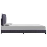 vidaXL Cadre de lit Gris foncé Tissu 140 x 200 cm