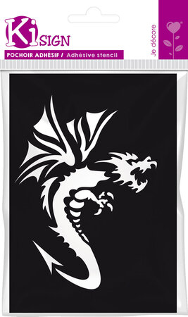 Pochoir adhésif Dragon 2 7x10 cm