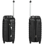 Tectake set de 4 valises trolley - abs - 4 roues pivotantes à 360° - noir