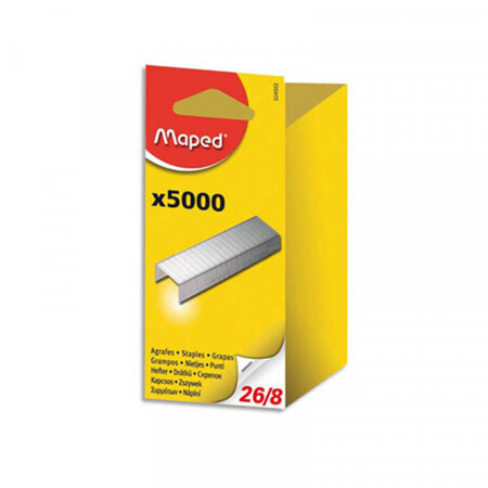 Boite de 5000 agrafes 26/8 zinguées maped