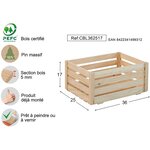 Caisse de rangement en pin massif home box grande