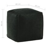 vidaXL Pouf Velours de coton 40 x 40 x 40 cm Vert forêt