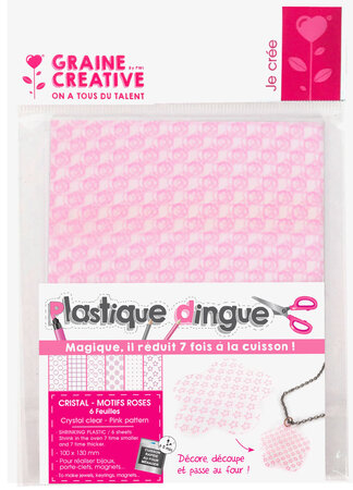 Plastique dingue cristal Motif rose 6 pièces
