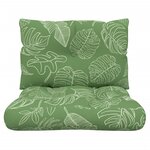 vidaXL Coussins de palette 2 Pièces motif de feuilles tissu Oxford