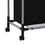 vidaXL Trieuse à linge avec 3 sacs Noir Acier