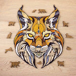 Puzzle en bois coloré - Lynx 28 x 35 3 cm