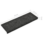 vidaXL Tapis d'escalier 15 Pièces Tissu aiguilleté 65x21x4 cm Gris