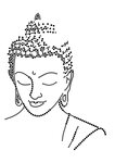 Transfert thermocollant clou et strass Bouddha Profil 25x19 cm