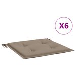 vidaXL Coussins de chaise de jardin 6 Pièces taupe 50x50x3cm tissu oxford