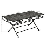 vidaXL Table basse pliante Style vintage Métal 100 x 50 x 45 cm Noir