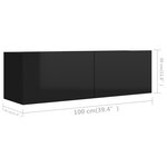 vidaXL Ensemble de meuble TV 2 Pièces Gris brillant Aggloméré