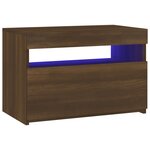 vidaXL Meuble TV avec lumières LED Chêne marron 60x35x40 cm
