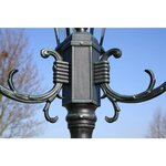 vidaXL Lampadaire de jardin 2 bras 230 cm Vert foncé/Noir Aluminium