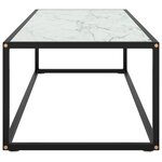 vidaXL Table basse Noir avec verre marbre blanc 120x50x35 cm