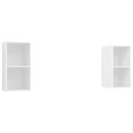 vidaXL Meubles TV muraux 2 Pièces Blanc Aggloméré