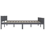 vidaXL Cadre de lit Bois de pin massif Gris 180x200 cm