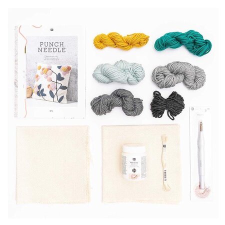 Kit punch needle - Coussin fleurs