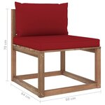 vidaXL Salon palette de jardin 3 Pièces et coussins Bois de pin imprégné