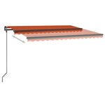 vidaXL Auvent automatique capteur de vent et LED 4 5x3 m Orange marron