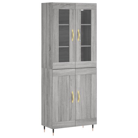 vidaXL Buffet haut Sonoma gris 69 5x34x180 cm Bois d'ingénierie