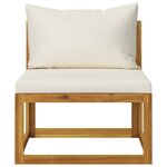 vidaXL Salon de jardin 6 Pièces avec coussin Crème Bois d'acacia solide
