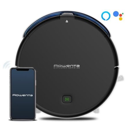 Rowenta rr7255wh aspirateur robot x-plorer serie 40 animal  aspire et lave  autonomie 2h30  wifi  app alexa google assistant