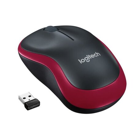 Logitech souris sans fil optique - m185 rouge
