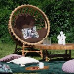 Fauteuil de jardin en osier LAURA gris