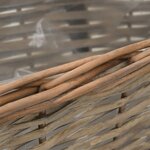 vidaXL Jardinière de balcon 2 Pièces Osier avec doublure en PE 40 cm