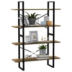vidaXL Bibliothèque à 4 niveaux Marron 100x30x140cm Bois de pin massif