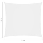 vidaXL Voile de parasol Tissu Oxford carré 4x4 m Blanc