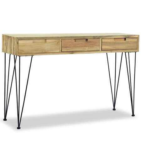 vidaXL Table console 120 x 35 x 76 cm Teck massif