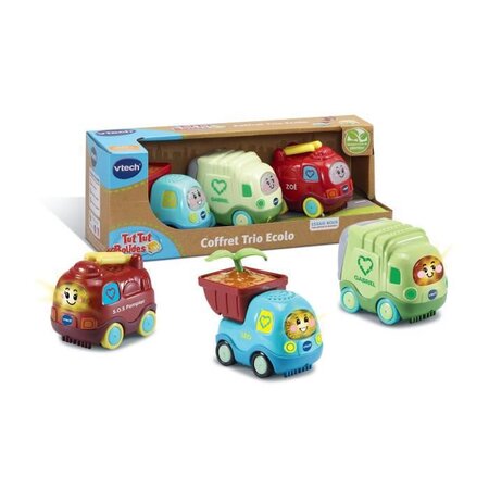 Vtech - tut tut bolides - coffret trio ecolo (pompier + camion poubelle + p'tit camion)