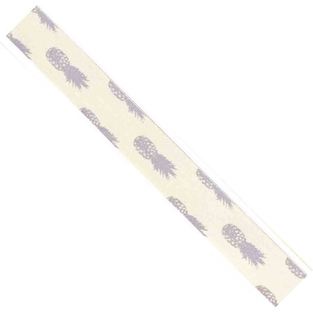 Ruban imprimé en coton Ananas gris 1 5 cm 2 m