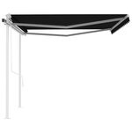 vidaXL Auvent rétractable automatique avec poteaux 4 5x3 m Anthracite
