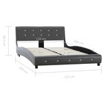 vidaXL Cadre de lit Gris Similicuir 120 x 200 cm