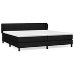 vidaXL Lit à sommier tapissier avec matelas Noir 200x200 cm Tissu