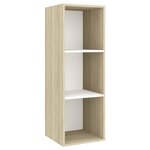 vidaXL Meubles TV muraux 4 Pièces Blanc et chêne sonoma Aggloméré