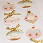 Stickers en relief - Boules de Noël pastel à paillettes