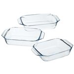 Pyrex ensemble de plats à four 3 pcs verre rectangulaire 912s734/6143