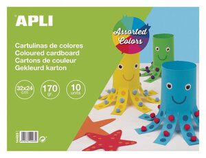Carton Bloc 32X24Cm 10 Feuilles Couleurs Assort.