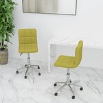 vidaXL Chaises pivotantes à manger lot de 2 vert tissu