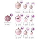vidaXL Ensemble de boules de Noël 100 Pièces Rose