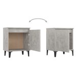 vidaXL Tables de chevet pieds en métal 2 Pièces Gris béton 40x30x50 cm