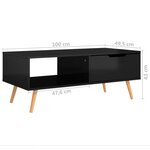 vidaXL Table basse Noir brillant 100x49 5x43 cm Aggloméré