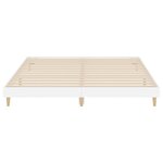 vidaXL Cadre de lit blanc brillant 160x200 cm bois d'ingénierie