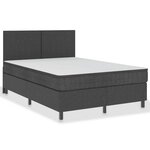 vidaXL Sommier tapissier Gris Tissu 160 x 200 cm