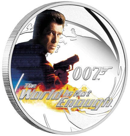 Pièce de monnaie en Argent 50 Cents g 15.57 (1/2 oz) Millésime 2022 James Bond 007 WORLD IS NOT ENOUGH
