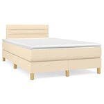 vidaXL Lit à sommier tapissier avec matelas Crème 120x200 cm Tissu